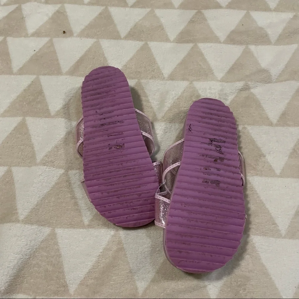 J crew girls slides pink lavender jelly cross strap